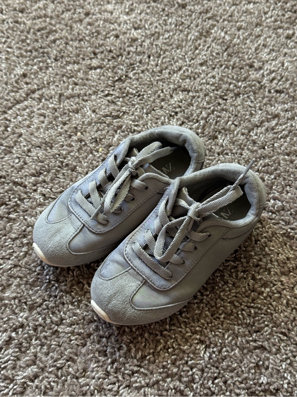 ZARA Kids Satin Effect Sneakers Gray Size EU 27 / US 10.5
